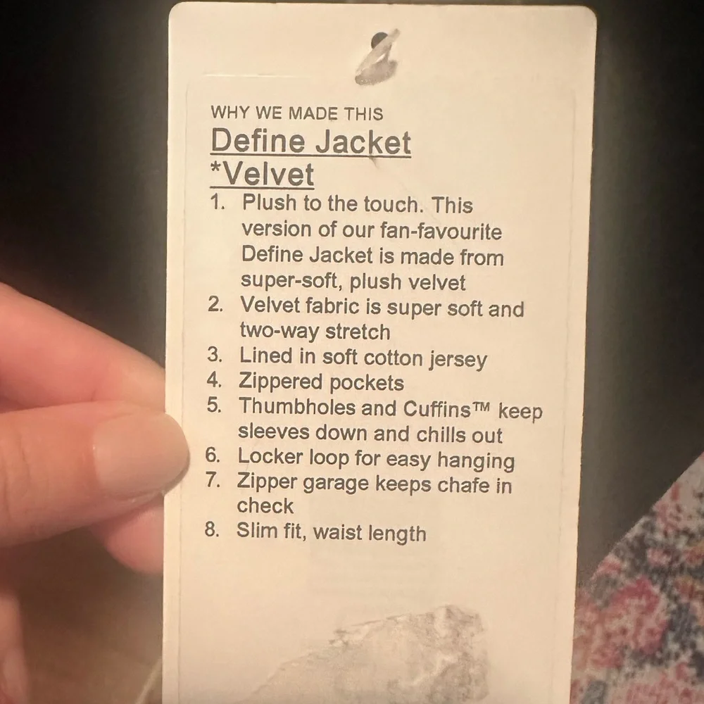Lululemon Women’s Define Velvet Jacket Brand New w/o Tag - Picture 9 of 14